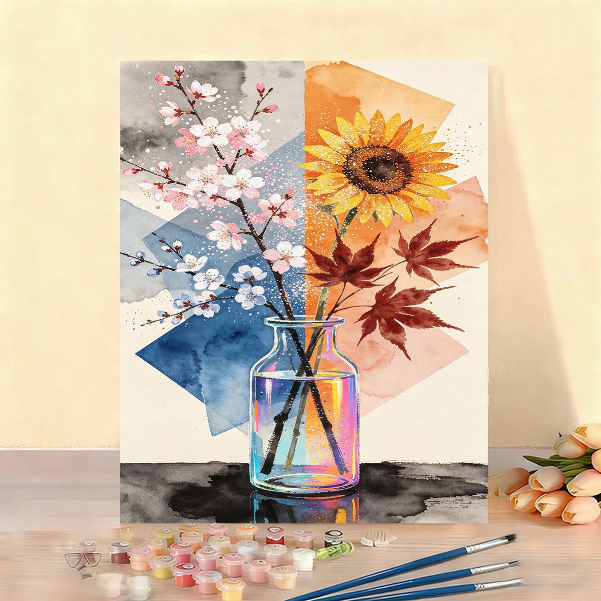Tela artistica con fiori