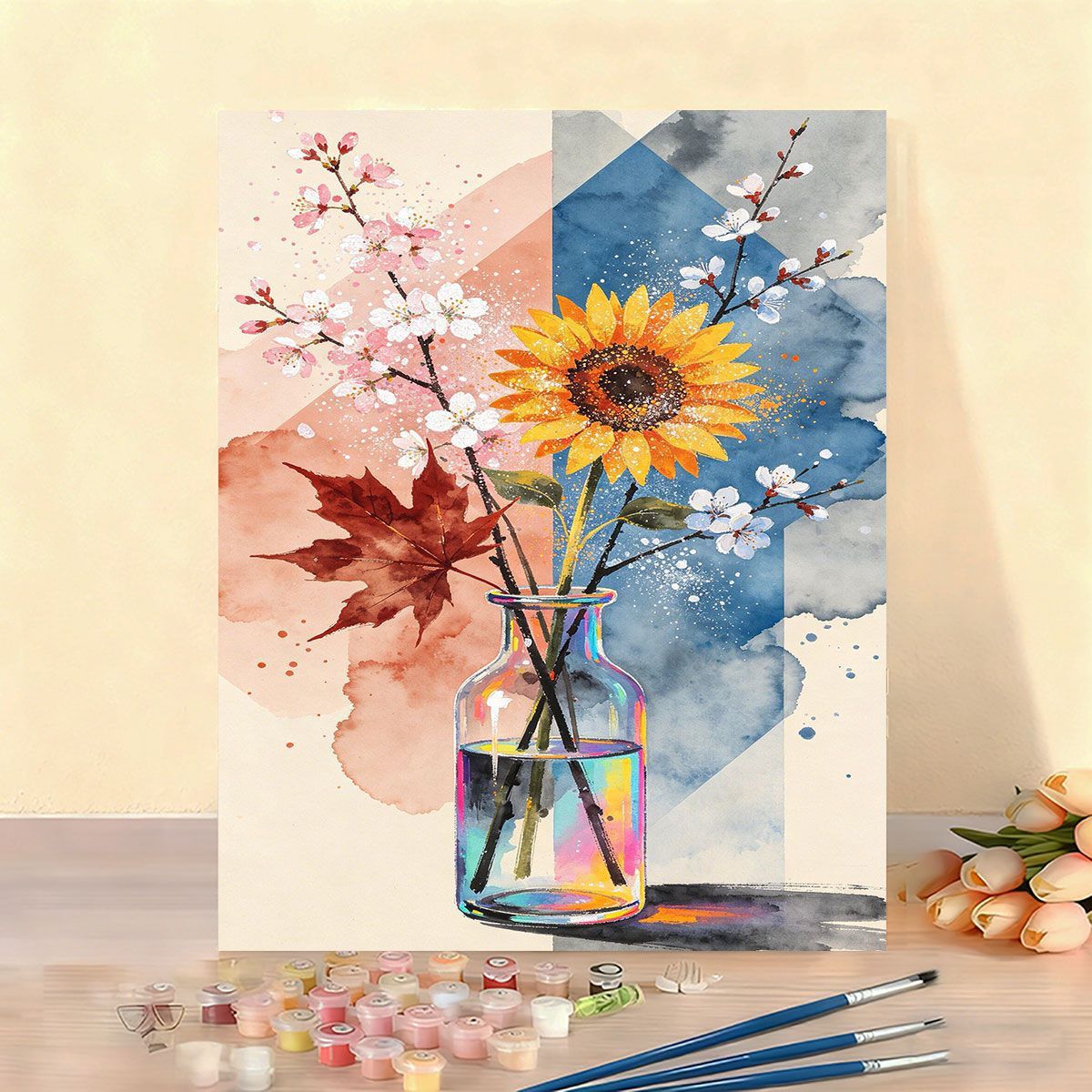 Tela artistica con fiori