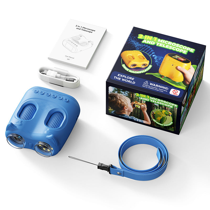 Telescopio e microscopio giocattolo con fotocamera per bambini – Set esploratore scientifico