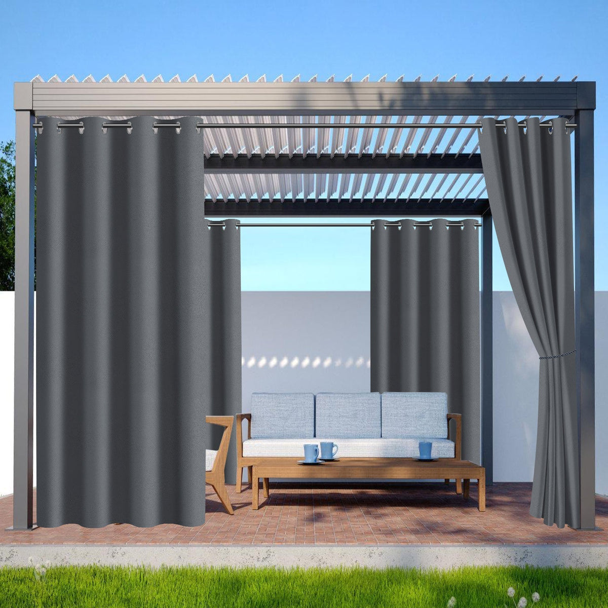 Tenda da esterno impermeabile con occhielli