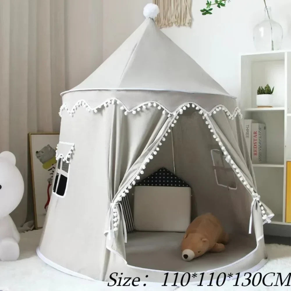 Tenda Tipi Gioco per Bambini in Tela, 100% Cotone, Pali in Pino, Spaziosa