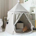 Tenda Tipi Gioco per Bambini in Tela, 100% Cotone, Pali in Pino, Spaziosa