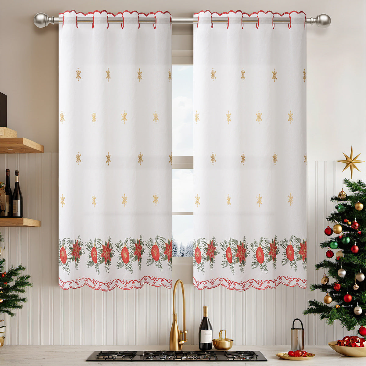 Tende decorative natalizie per finestre