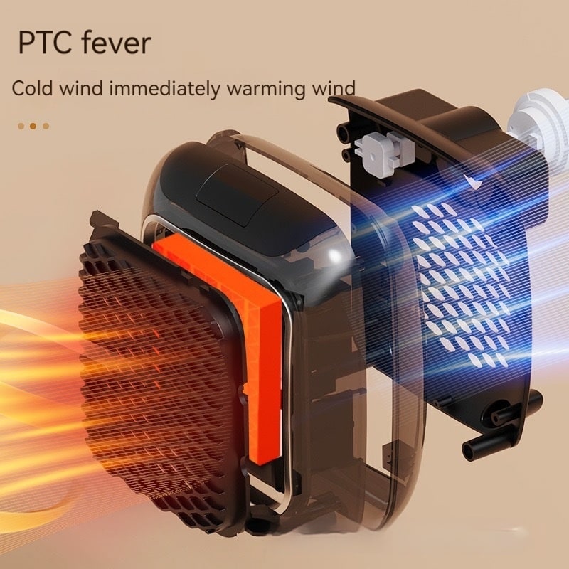 Termoventilatore da presa con display digitale e griglia a nido d'ape