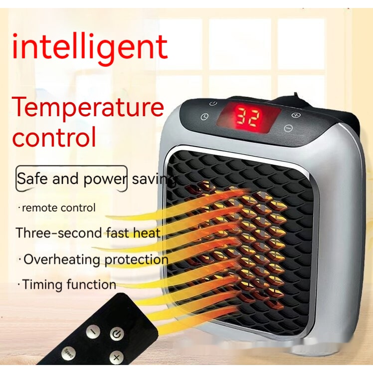 Termoventilatore da presa con display digitale e griglia a nido d'ape