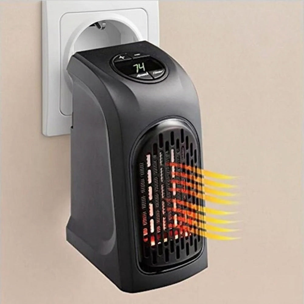 Termoventilatore da Presa Elettrico Portatile a Risparmio Energetico con Display Digitale ed Elementi Riscaldanti in Cer