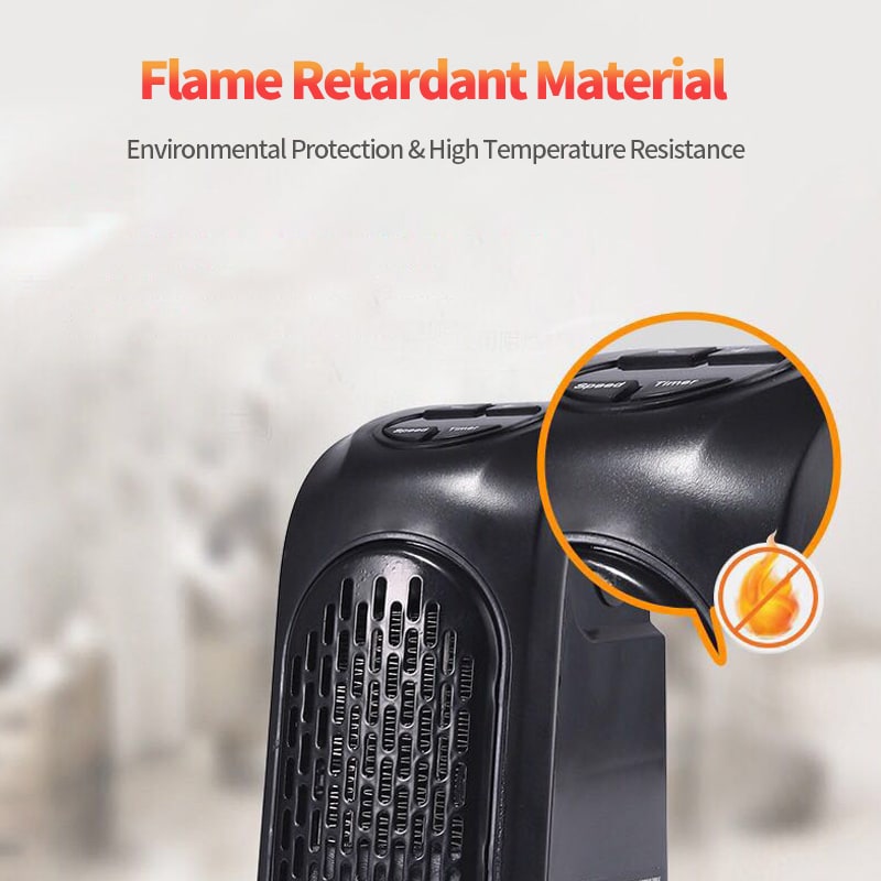 Termoventilatore da Presa Elettrico Portatile a Risparmio Energetico con Display Digitale ed Elementi Riscaldanti in Cer