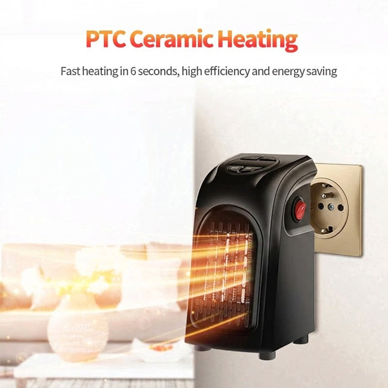 Termoventilatore da Presa Elettrico Portatile a Risparmio Energetico con Display Digitale ed Elementi Riscaldanti in Cer