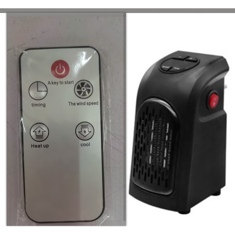 Termoventilatore da Presa Elettrico Portatile a Risparmio Energetico con Display Digitale ed Elementi Riscaldanti in Cer