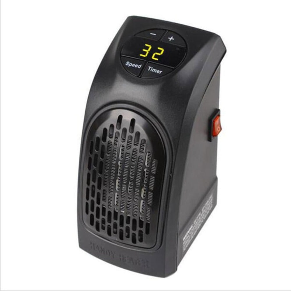 Termoventilatore da Presa Elettrico Portatile a Risparmio Energetico con Display Digitale ed Elementi Riscaldanti in Cer