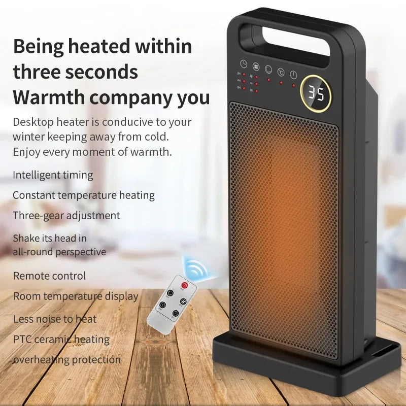 Termoventilatore elettrico 2000 W con telecomando e touchscreen