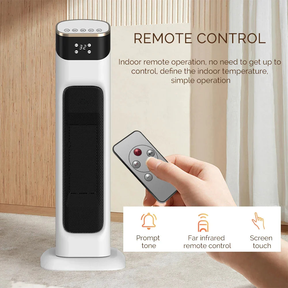 Termoventilatore PTC con temperatura regolabile, telecomando e timer