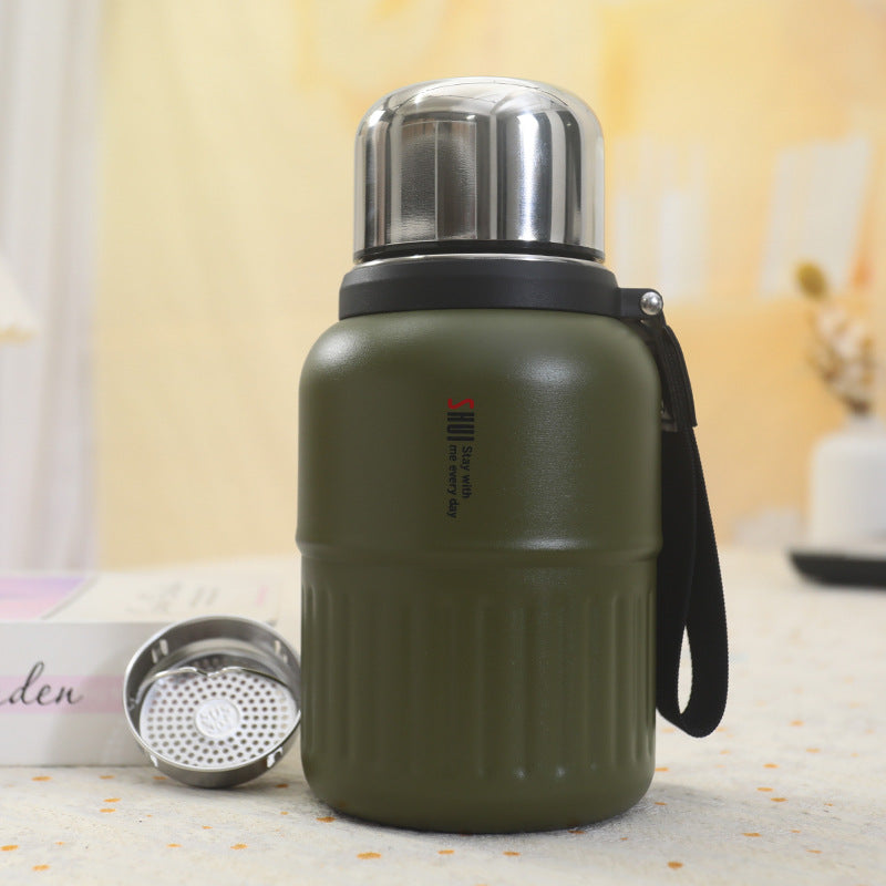Thermos isotermico con tazza e tracolla regolabile