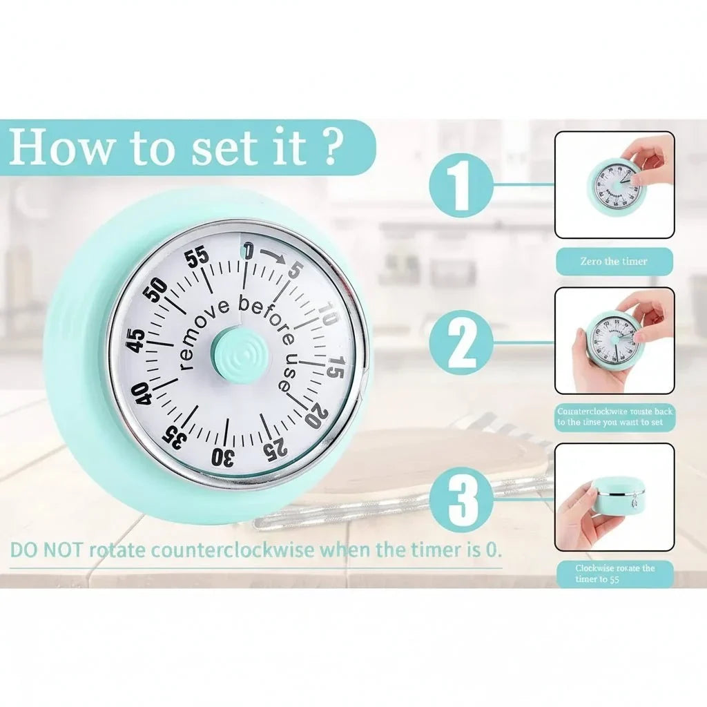 Timer magnetico con allarme extra forte e display facile da leggere, 60 minuti