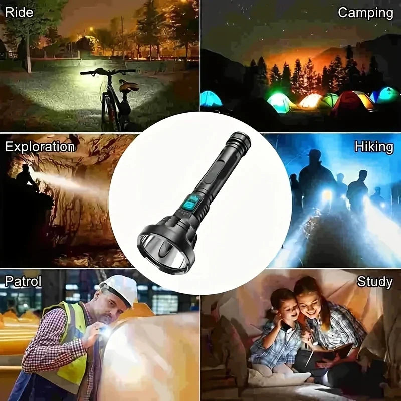 Torcia LED 90.000 lumen – Faro tattico ricaricabile USB con illuminazione super potente