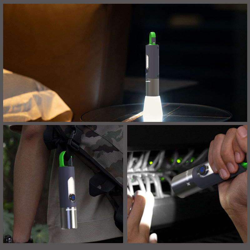 Torcia LED ricaricabile da 1000 lumen con moschettone