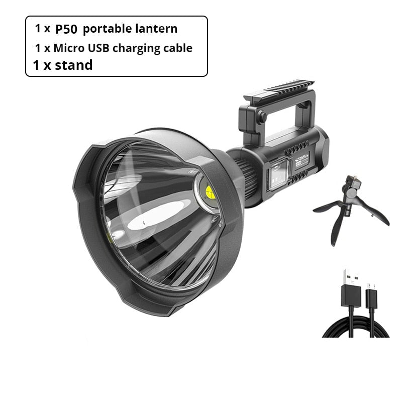 Torcia LED ricaricabile ad alta potenza 90.000 lumen