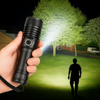 Torcia LED ricaricabile con zoom e corpo in alluminio