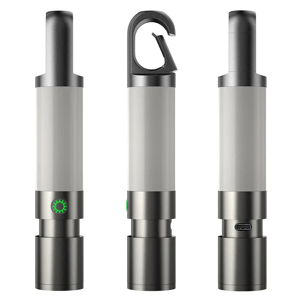 Torcia LED ricaricabile USB-C con filtri colorati per campeggio ed emergenze