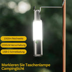 Torcia LED ricaricabile USB-C con filtri colorati per campeggio ed emergenze