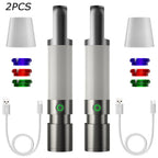 Torcia LED ricaricabile USB-C con filtri colorati per campeggio ed emergenze