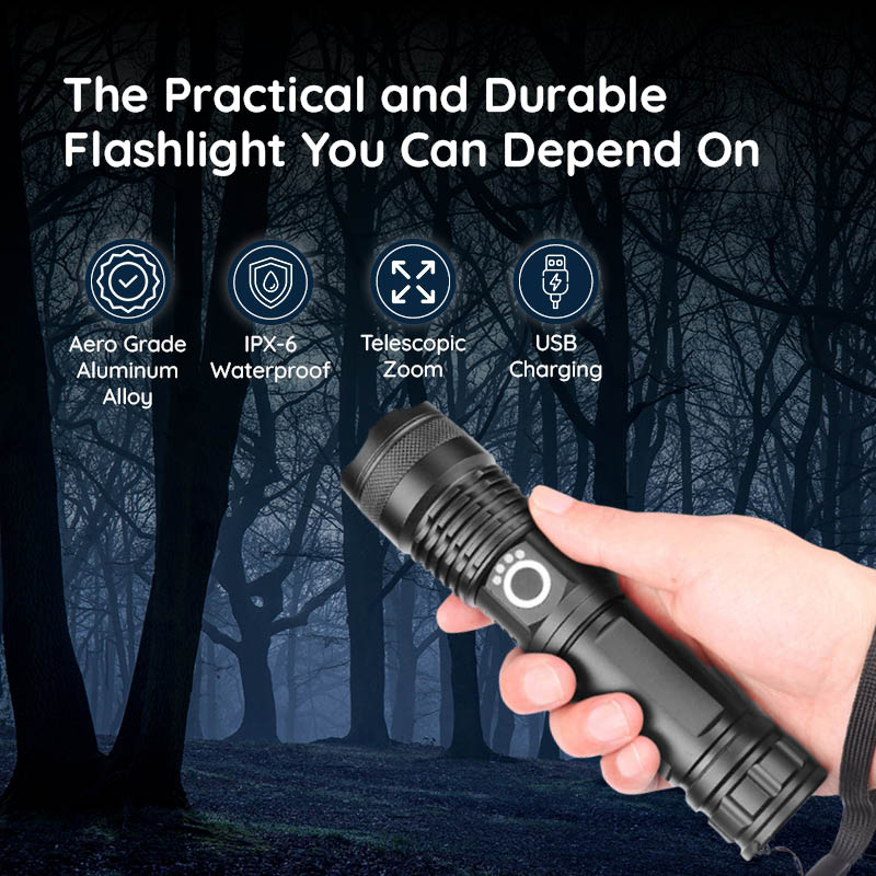Torcia LED ricaricabile USB ultra potente