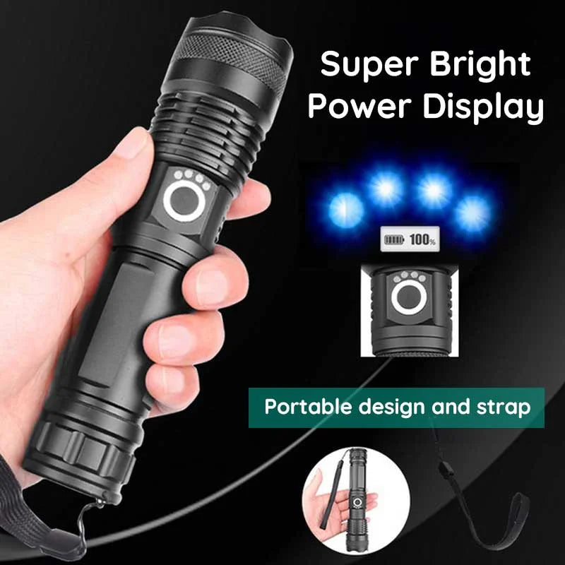 Torcia LED ricaricabile USB ultra potente