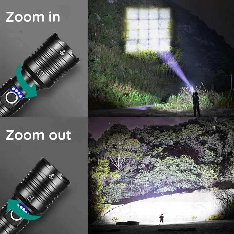 Torcia LED ricaricabile USB ultra potente