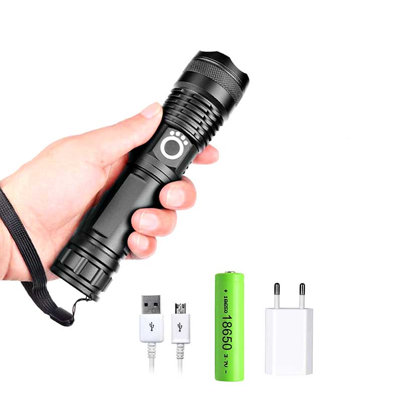 Torcia LED ricaricabile USB ultra potente
