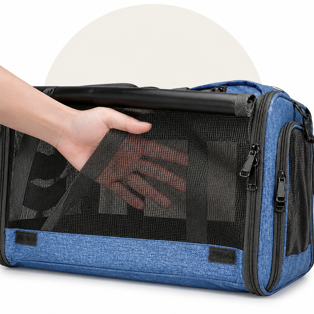 Trasportino da viaggio pieghevole e traspirante, omologato per aerei
