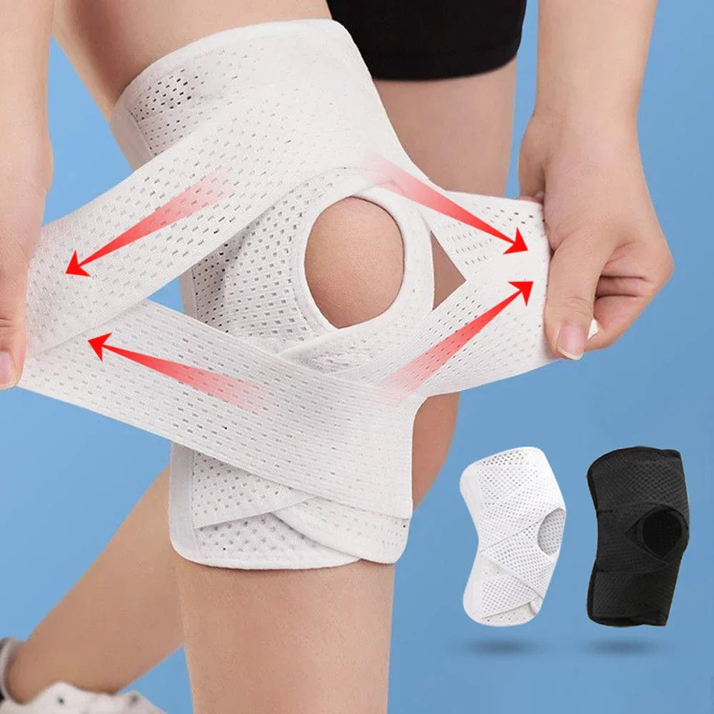 Tutore ginocchio regolabile con stabilizzatori laterali