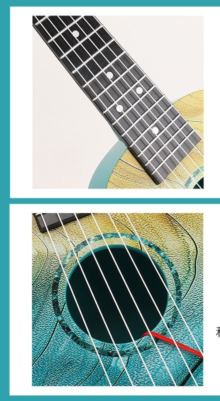 Ukulele artistico con motivo a onde