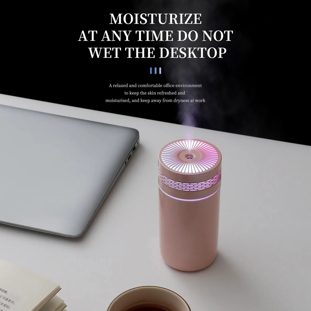 Umidificatore portatile per auto 250 ml con diffusore di oli essenziali e luce LED USB