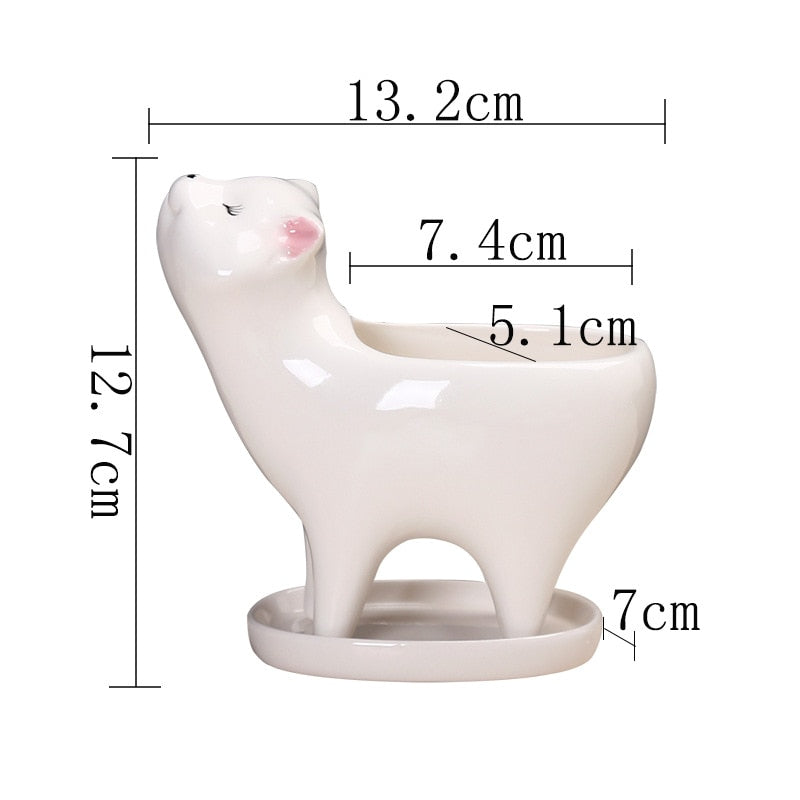 Vaso in ceramica a forma di gatto che si alza