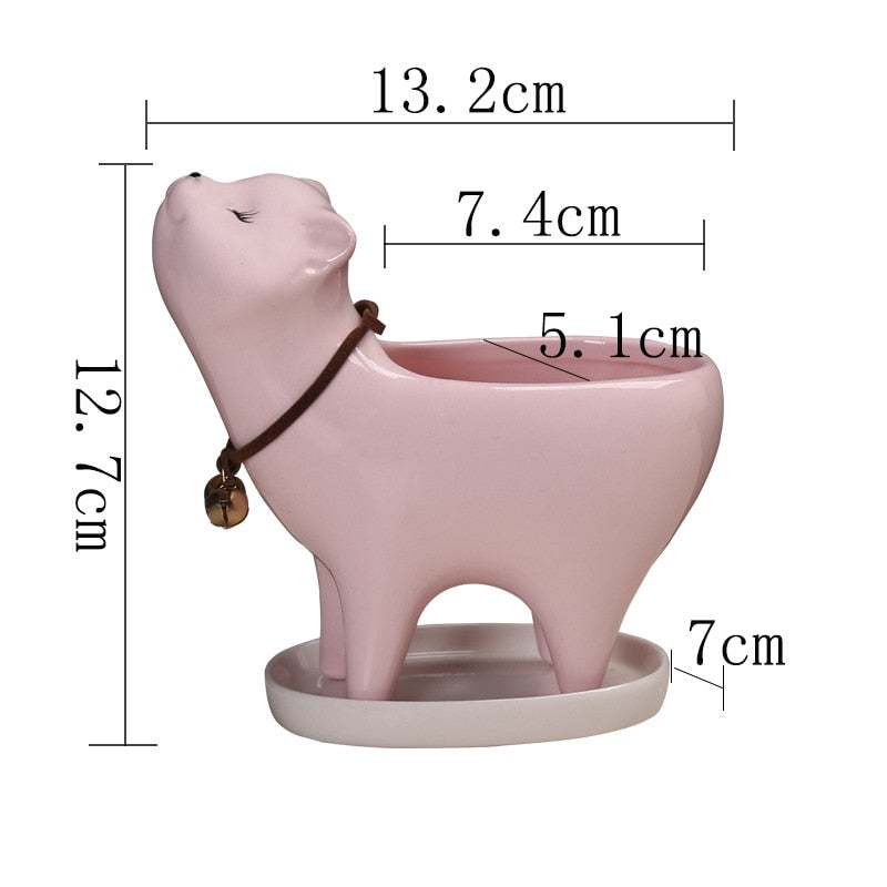 Vaso in ceramica a forma di gatto che si alza