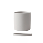 Vaso per piante in ceramica smaltata opaca con foro di drenaggio e sottovaso