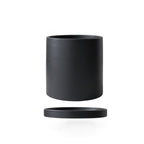 Vaso per piante in ceramica smaltata opaca con foro di drenaggio e sottovaso