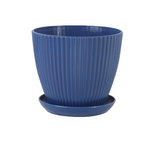 Vaso per piante con struttura scanalata e sottovaso – Vaso in plastica resistente