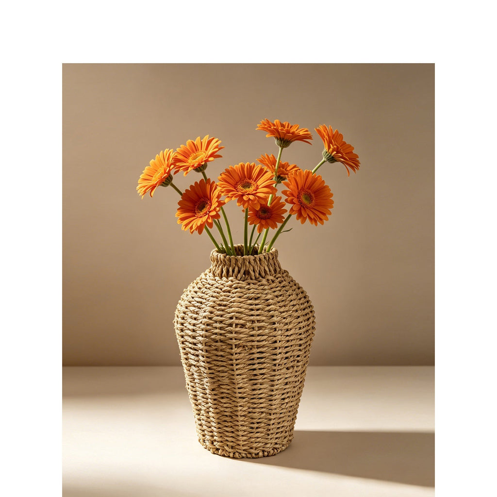 Vaso portafiori decorativo in fibra naturale