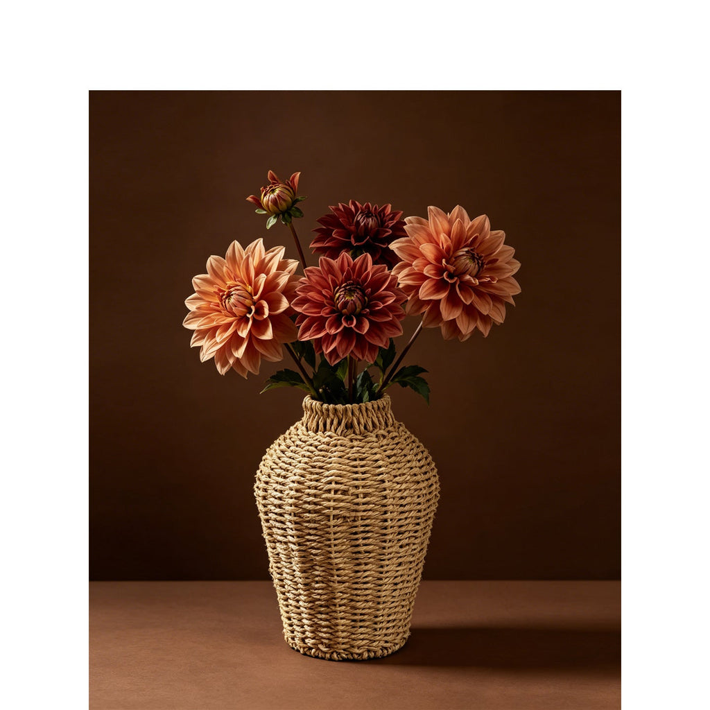 Vaso portafiori decorativo in fibra naturale