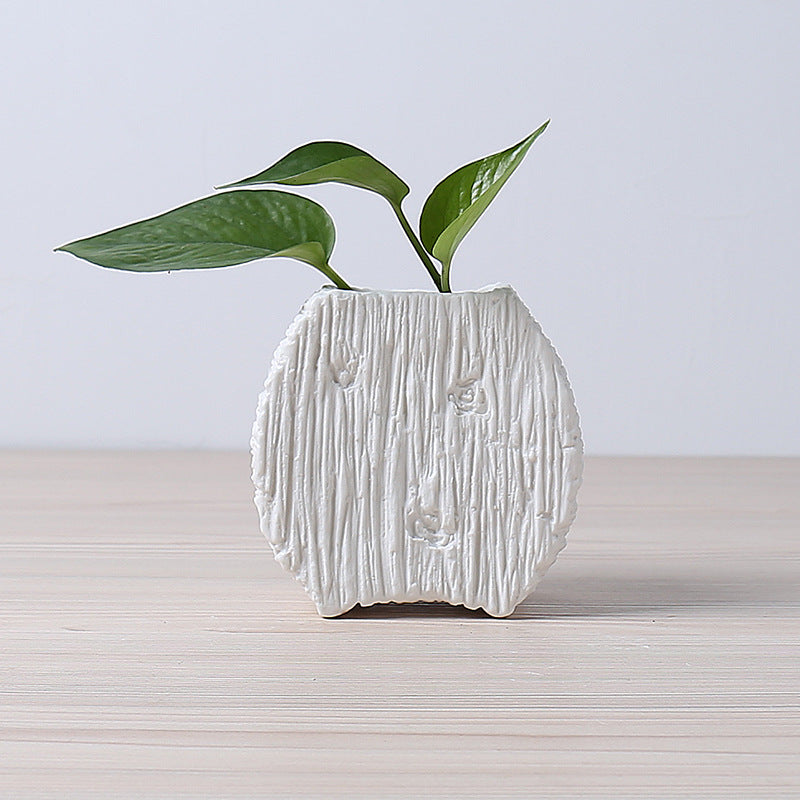 Vaso portapiante in ceramica moderna con texture
