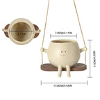 Vaso portapiante a testa oscillante in resina per piante da interno ed esterno