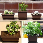Vaso rettangolare con sottovaso per piante da giardino e balcone
