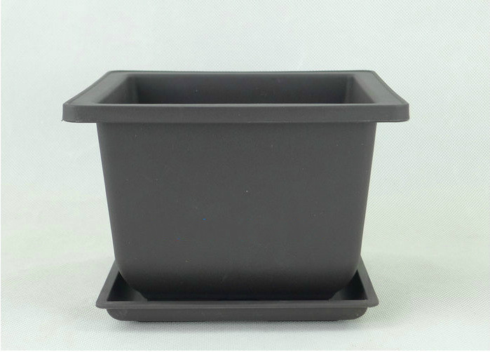 Vaso rettangolare con sottovaso per piante da giardino e balcone