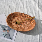 Vassoio decorativo ovale intrecciato a mano