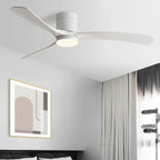 Ventilatore da soffitto con luce LED integrata e pale piatte radiali