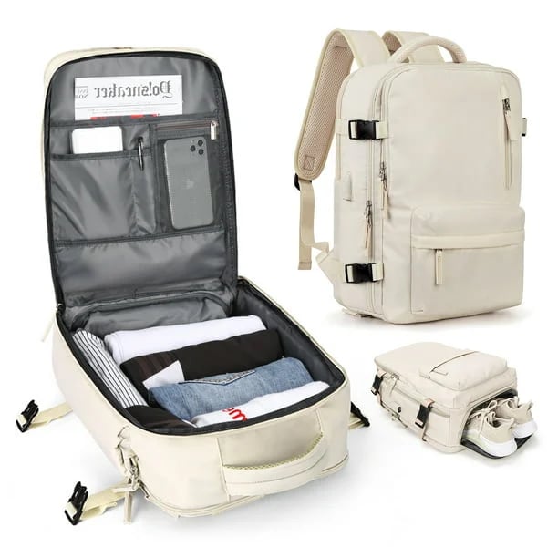 Zaino da viaggio donna Travelliva 35 L impermeabile con porta USB