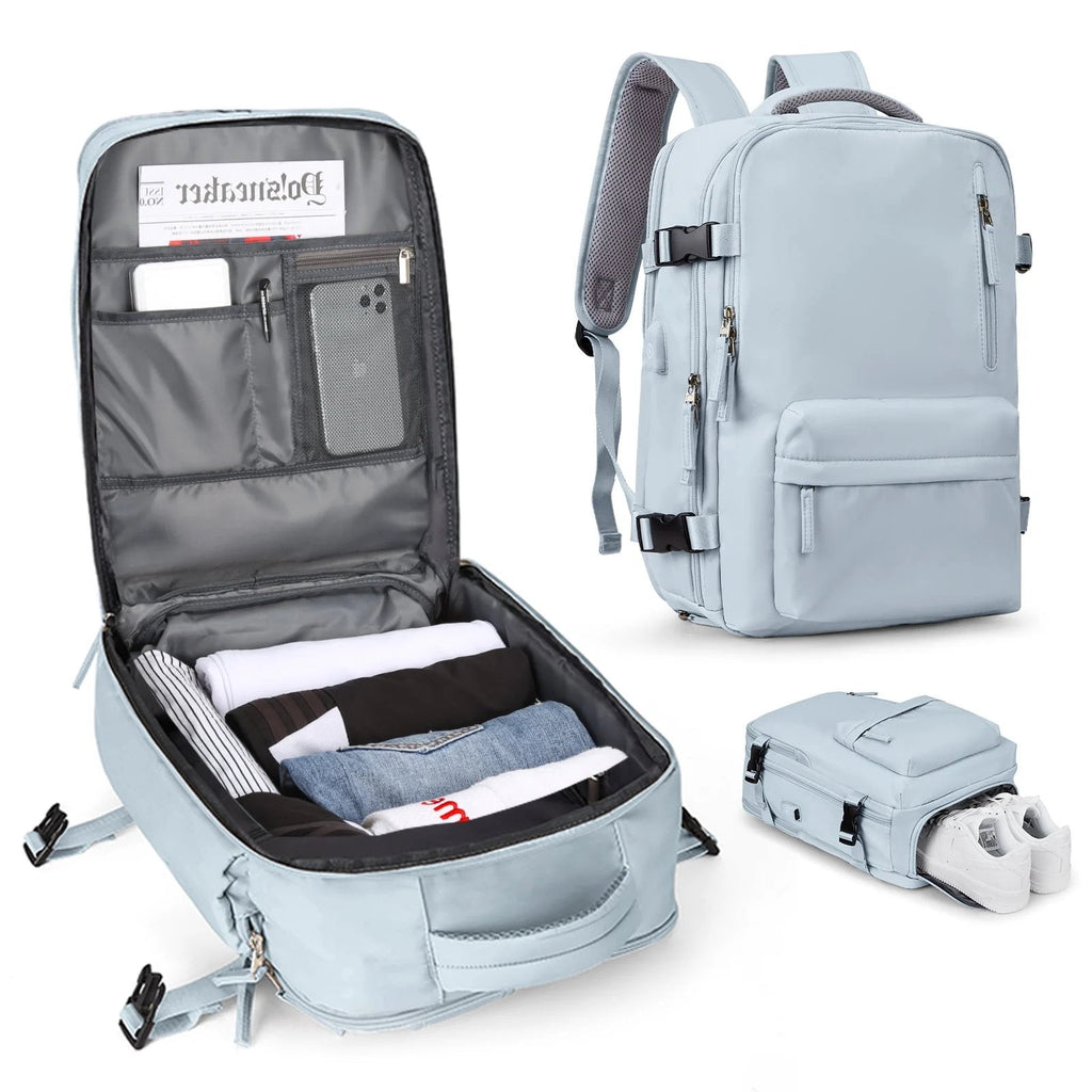 Zaino da viaggio donna Travelliva 35 L impermeabile con porta USB