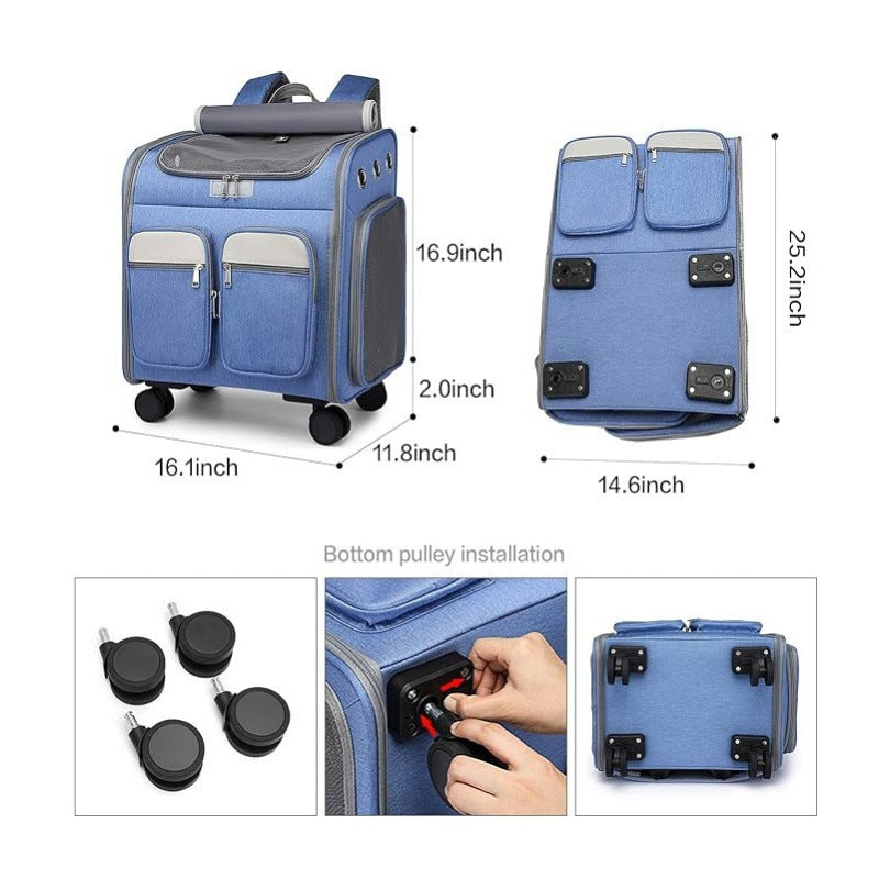 Zaino trolley multifunzione con scomparti organizzati