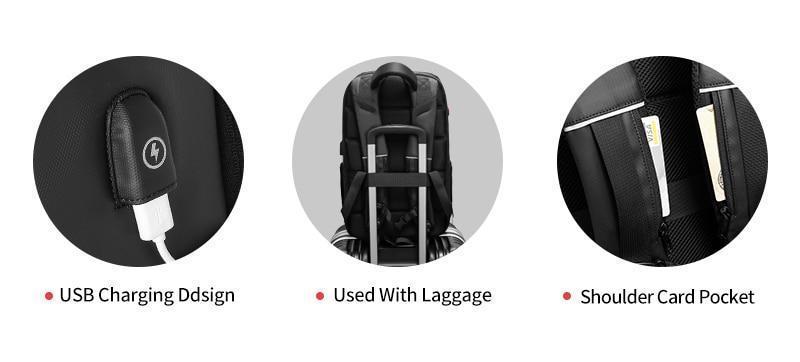 Zaino da viaggio per laptop 40 cm idrorepellente con porta USB